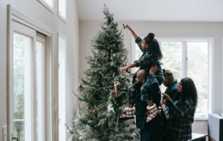 family around tree